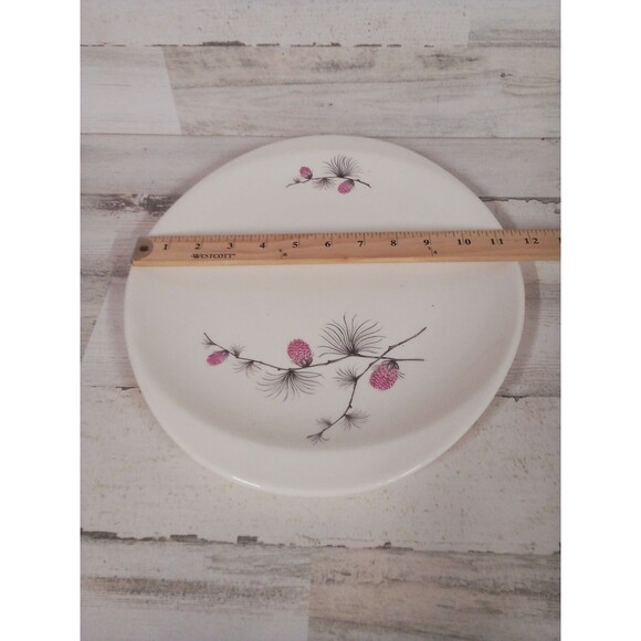 Beautiful Oval White With Purple Accent Design Platter Great Serving - Picture 11 of 16